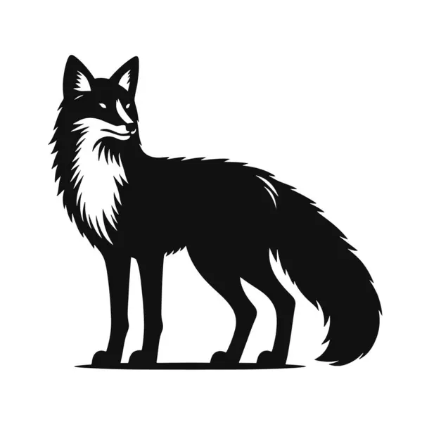 Vahşi yaşam ve doğa için tilki siluetinin vektör çizimi ilham verici tasarımlar