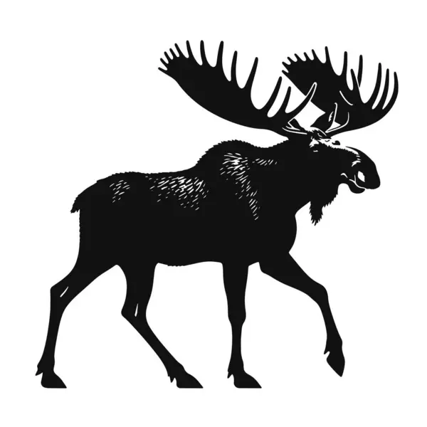 Vahşi yaşam için yürüyen geyik silueti kara vektör orman doğası sanat ve orman hayvanı tasarımları tırman