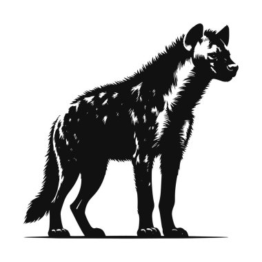 Sırtlan silueti leşçi yırtıcı hayvan için siyah taşıyıcı hayvan ve doğa tasarımı