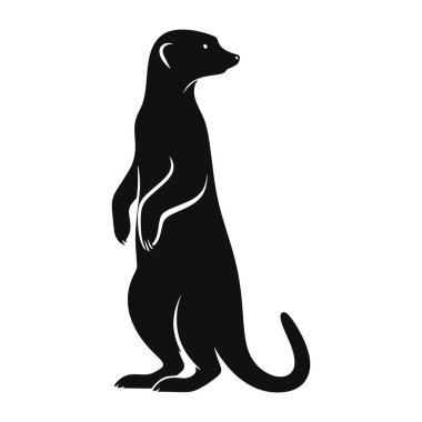 Çöl yaban hayatı için meerkat siluet dik siyah vektör klipart sosyal hayvan ve doğa tasarımı