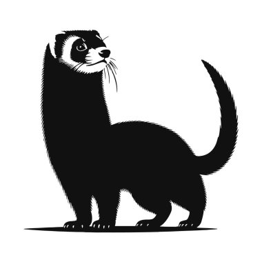 Oyuncu vahşi yaşam ve evcil hayvan sanatı için dağ gelinciği siluetinin vektör çizimi