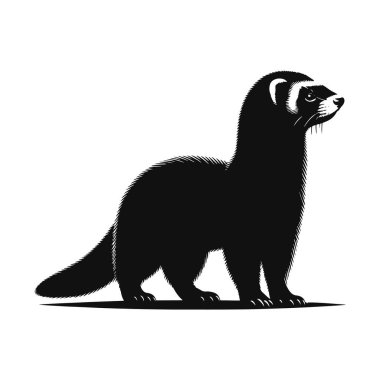 Oyuncu vahşi yaşam klibi ve hayvan tasarımı için ayakta duran gelinciğin siyah vektör silueti