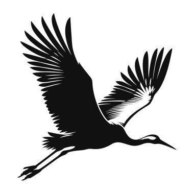 Kırlangıç silueti, zarif sulak arazi kuşları için uçan siyah vektör. Vahşi yaşam klibi hayvanlar ve doğa tasarımı için.