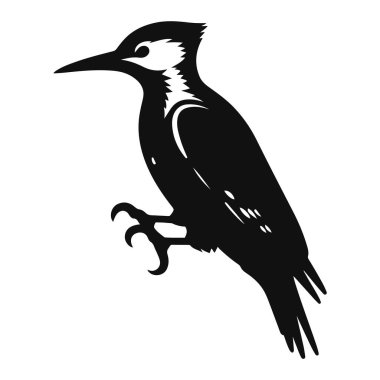 Orman hayvanlarının ağaçkakanlarını gagalamanın siyah vektör silueti.