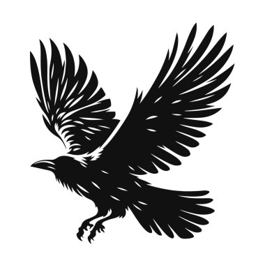 Şehir yaban hayatı ve akıllı kuş doğa tasarımı için uçan siyah vektör.