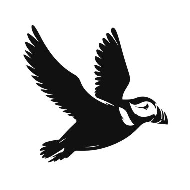 Uçan martı siluetinin vektör çizimi kuş hayvan kliması ve sahil yaban hayatı sanatı için