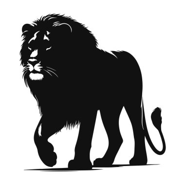 Savannah vahşi yaşam klibiyle dişi yırtıcı sanatının yürüyen dişi siluetinin vektör çizimi