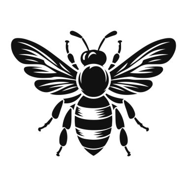 Böcek yaban hayatı klipleri ve tozlaştırıcı hayvan sanatı için uçan arıların siyah vektör silueti