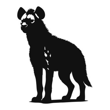 Vahşi yaşam için ayakta duran sırtlan silueti vahşi hayvan doğası ve yırtıcı hayvan tasarımı.