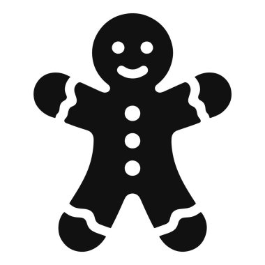 Zencefilli kurabiye adam kurabiye silueti tatil tasarımı için siyah vektör