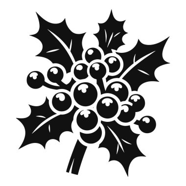 Noel kutsalı dut kümesi silueti Noel süslemesi için siyah vektör