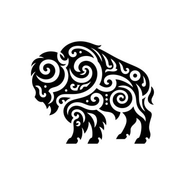 Minimalist Amerikan Bizonu SVG Silueti Cricut Projeleri için Temiz Düz Çizgiler Etiketler Yıllıklar ve Lazer Kesme