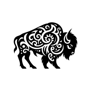 Minimalist Amerikan Bizonu SVG Silueti Cricut Projeleri için Temiz Düz Çizgiler Etiketler Yıllıklar ve Lazer Kesme