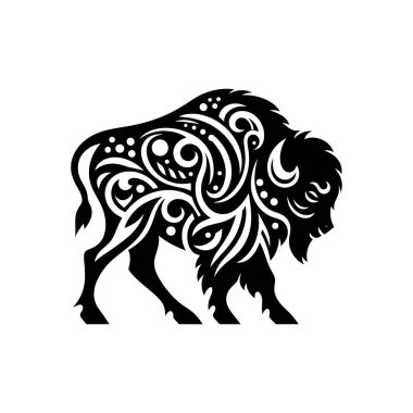 Minimalist Amerikan Bizonu SVG Silueti Cricut Projeleri için Temiz Düz Çizgiler Etiketler Yıllıklar ve Lazer Kesme