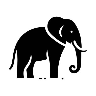 Katı Siyah Asyalı Fil Silueti Vektörü, Cricut Yazdırılabilir Duvar Sanatı ve Vahşi Yaşam Sanatları Projeleri İçin Beyazın Üzerinde İzole Edildi