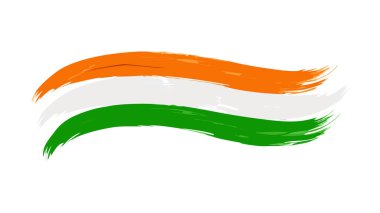Hindistan Bayrak Fırça Darbesi Tasarımı Üç Renkli