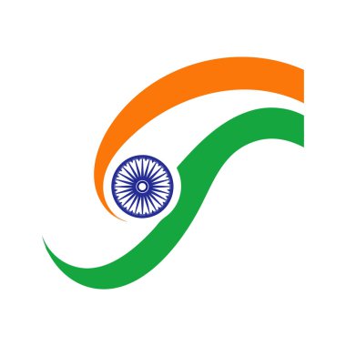 Ashoka Çakra ile soyut Hint bayrağı tasarımı