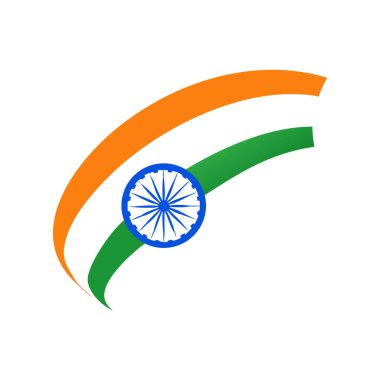 Ashoka Çakra ile minimalist Hint bayrağı tasarımı