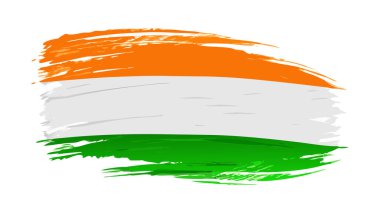 Hindistan Bayrak Fırça Darbesi Tasarımı Üç Renkli