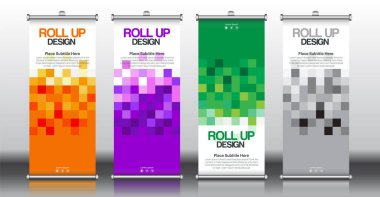 Etkinlikler ve Reklamlar için Modern Yuvarlan Sancak Tasarımı