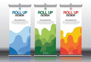 Etkinlikler ve Reklamlar için Modern Yuvarlan Sancak Tasarımı