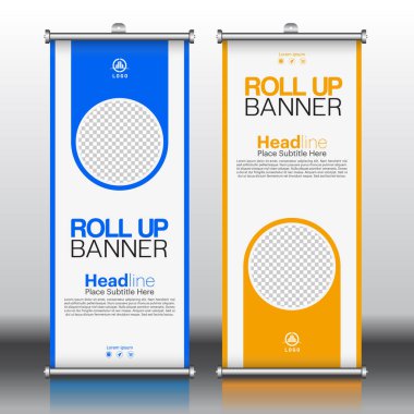 Etkinlikler ve Reklamlar için Modern Yuvarlan Sancak Tasarımı