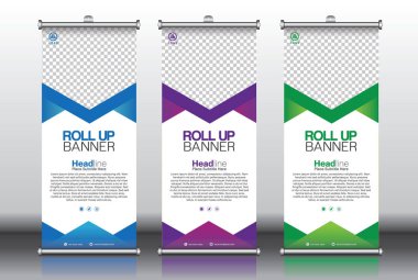 Etkinlikler ve Reklamlar için Modern Yuvarlan Sancak Tasarımı