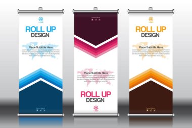 Etkinlikler ve Reklamlar için Modern Yuvarlan Sancak Tasarımı