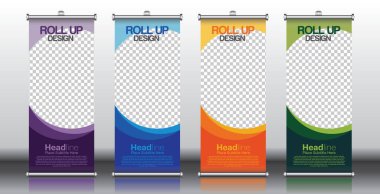 Etkinlikler ve Reklamlar için Modern Yuvarlan Sancak Tasarımı