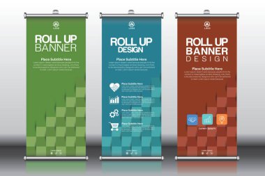 Etkinlikler ve Reklamlar için Modern Yuvarlan Sancak Tasarımı