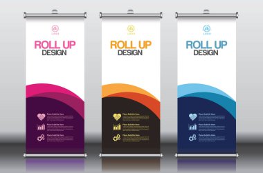 Etkinlikler ve Reklamlar için Modern Yuvarlan Sancak Tasarımı