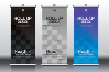 Etkinlikler ve Reklamlar için Modern Yuvarlan Sancak Tasarımı