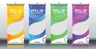 Etkinlikler ve Reklamlar için Modern Yuvarlan Sancak Tasarımı