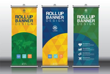 Etkinlikler ve Reklamlar için Modern Yuvarlan Sancak Tasarımı