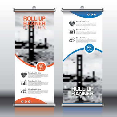 Etkinlikler ve Reklamlar için Modern Yuvarlan Sancak Tasarımı