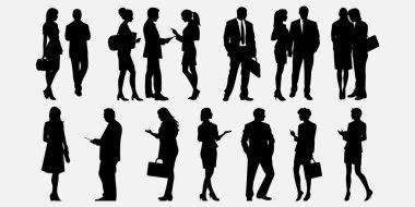 İş İnsanları Silüetleri: Profesyonel Etkileşim ve Ağ