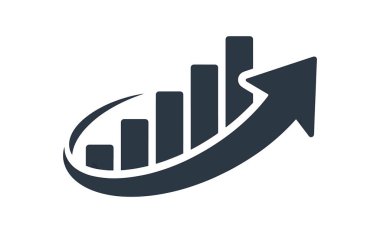 Arrow Upward Trend Business Progress Icon ile Büyüme Çizelgesi