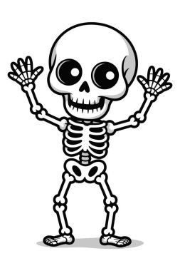 Elleri Kalkmış Çizgi Film İskeleti