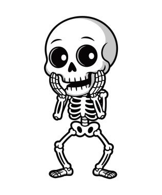 Elleri Kalkmış Çizgi Film İskeleti