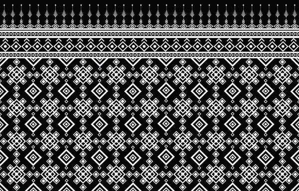 美国面料图案设计 使用几何图形来创建织物图案 为纺织工业 蜡染和民族面料设计 黑白混血儿 — 图库矢量图片