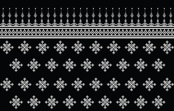 미국의 디자인 기하학을 사용하여 패턴을 만듭니다 민족적 직물을 Black White — 스톡 벡터