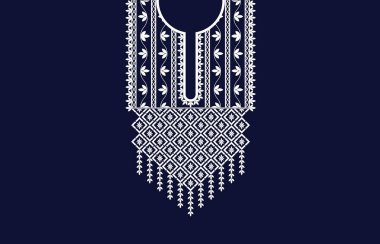 Amerikan kumaş desenli tasarım. Kumaş deseni oluşturmak için geometriyi kullan. Tekstil endüstrisi, kadın modası, yaka sınırı, giyim ve kumaş tasarımı.