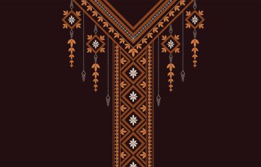 Amerikan kumaş desenli tasarım. Kumaş deseni oluşturmak için geometriyi kullan. Tekstil endüstrisi, kadın modası, yaka sınırı, giyim ve kumaş tasarımı.