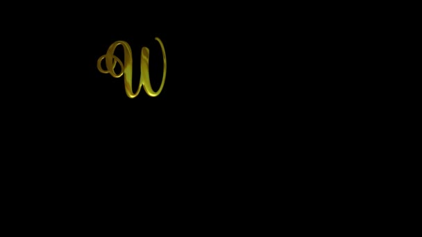 Wedding Day Handwritten Animated Text Gold Color Great Celebrations Wishes — Stockvideo