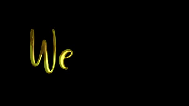 Welcome Handwritten Animated Text Gold Color Great Celebrations Wishes Events — Video Stock