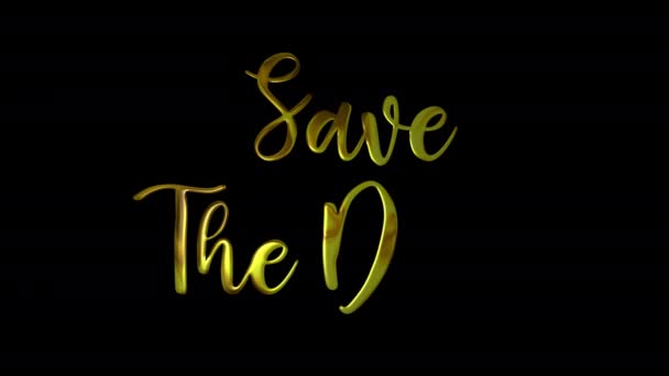 Date Gold Handwriting Text Animation Add Luxury Presentations Videos Social — Stockvideo