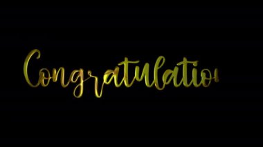 Congratulations Gold Handwriting Text Animation. Add Luxury to Presentations, Videos, and Social Media with Hand-drawn, Precision Animations. Green Screen Background.