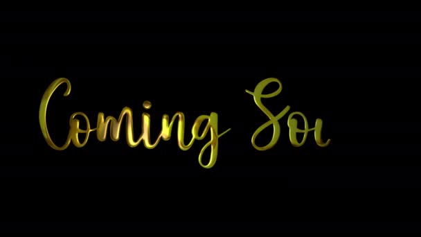 Coming Soon Gold Handwriting Text Animation Add Luxury Presentations Videos — Vídeos de Stock