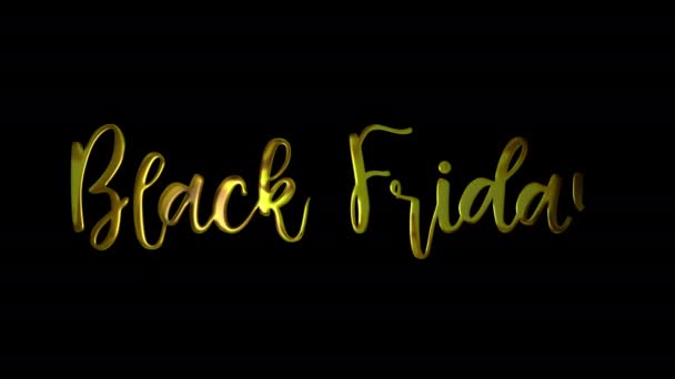 Black Friday Gold Handschrift Text Animation Fügen Sie Präsentationen Videos — Stockvideo