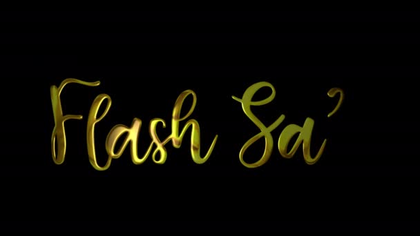 Flash Sale Gold Handschrift Text Animation Fügen Sie Präsentationen Videos — Stockvideo